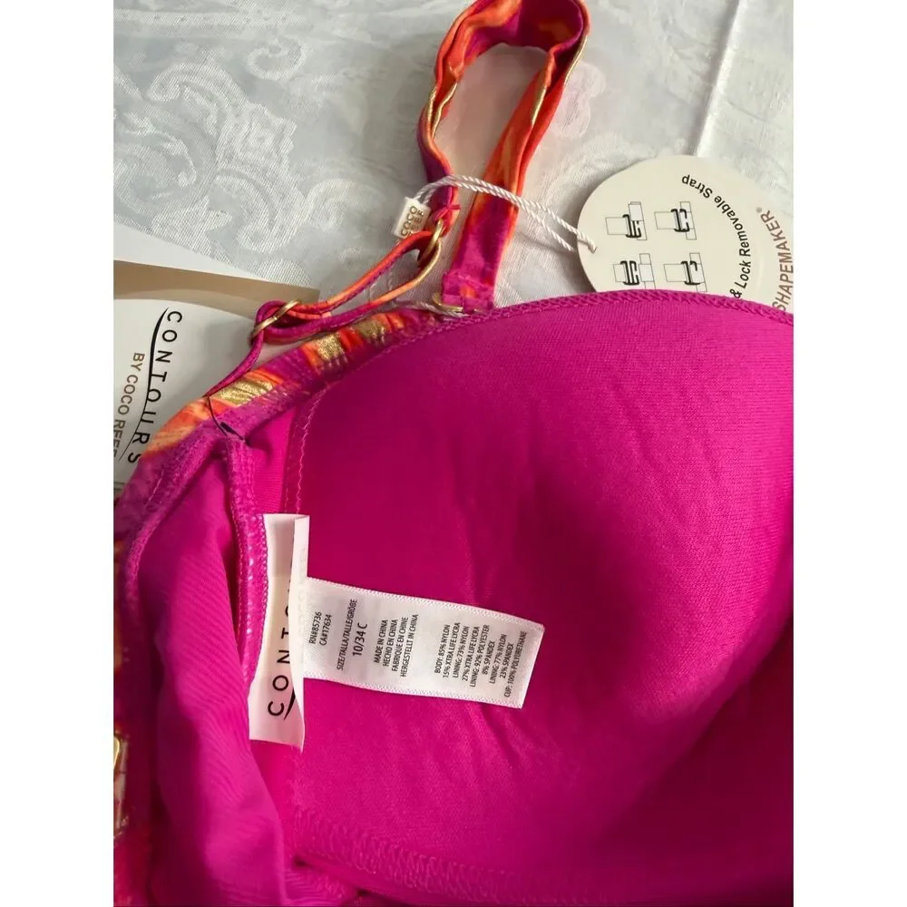 NWT Contours By Coco Reef Zig Zag Swimwear One Piece Swimsuit Size 10/34C - Picture 6 of 6